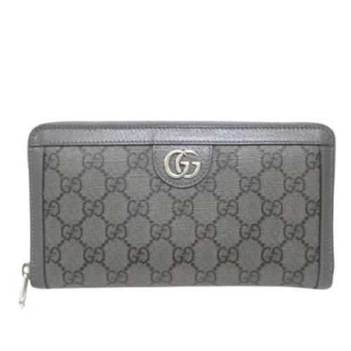 Pre-owned Coated canvas wallets Gucci Vintage , Gray , Dames