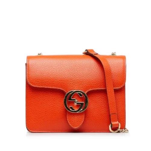 Pre-owned Leather crossbody-bags Gucci Vintage , Orange , Dames