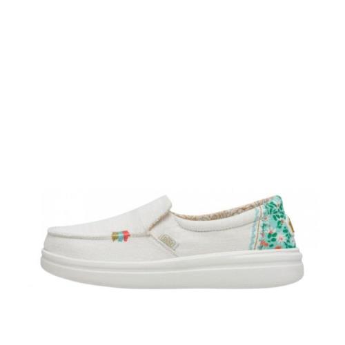 Boho-Cool Moccasin Misty Rise Collection Hey Dude , White , Dames