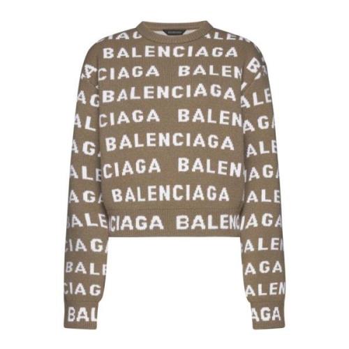 Stijlvolle Sweaters in Wit/Blauw Balenciaga , Multicolor , Dames