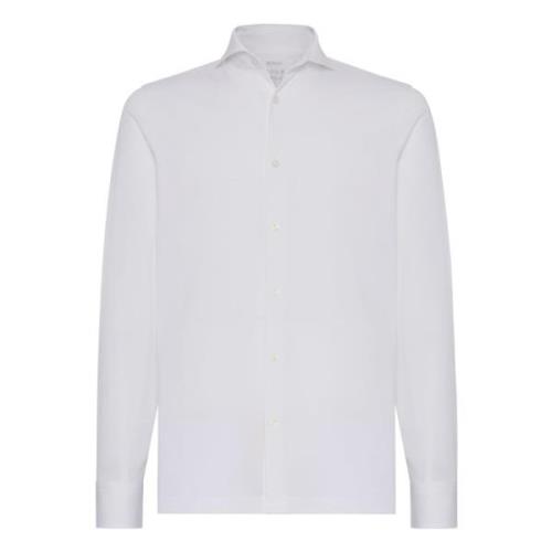 Slim Fit Polo Shirt in Filo Di Scozia Pique Boggi Milano , White , Her...