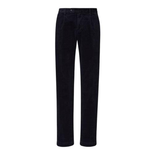 Corduroy Plooi Broek Massimo Alba , Blue , Heren