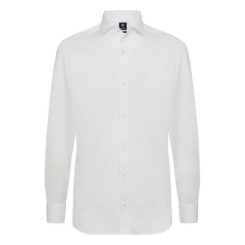 Regular Fit Wit Pinpoint Katoenen Overhemd Boggi Milano , White , Here...