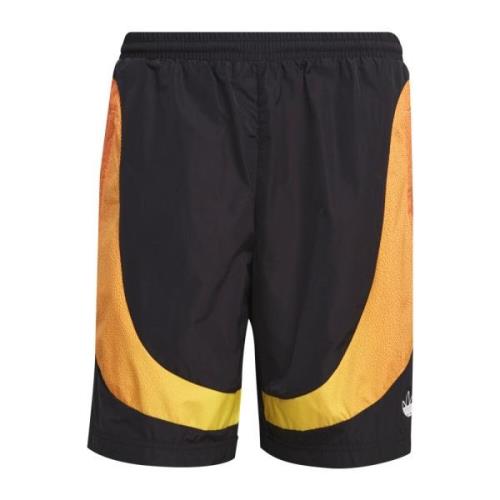 Sportieve Bermuda Shorts met Kleurrijk Detail Adidas , Black , Heren