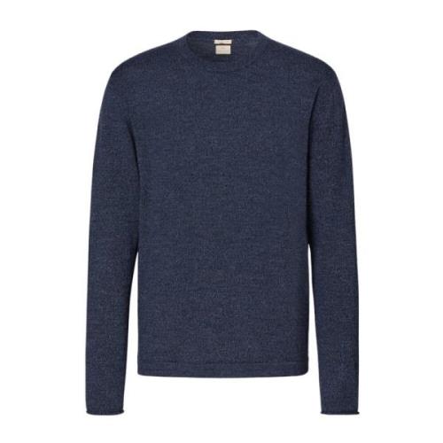 Merino Wol Crewneck Sweater Massimo Alba , Blue , Heren