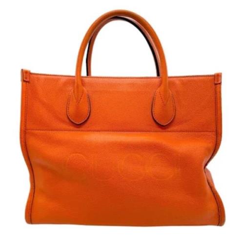 Pre-owned Leather gucci-bags Gucci Vintage , Orange , Dames