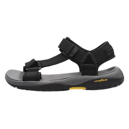 Comfortabele Open Teen Sandaal Skechers , Black , Heren
