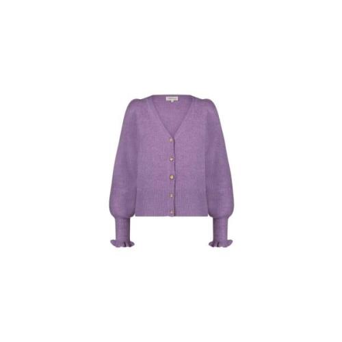 Gouden Knoop V-hals Vest Fabienne Chapot , Purple , Dames