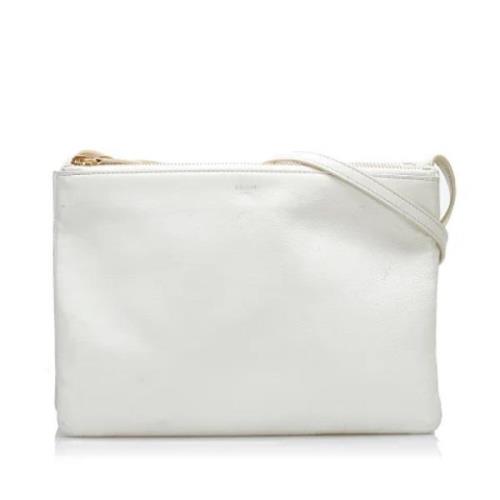 Pre-owned Leather crossbody-bags Celine Vintage , White , Dames