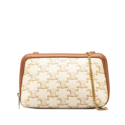 Pre-owned Fabric crossbody-bags Celine Vintage , White , Dames