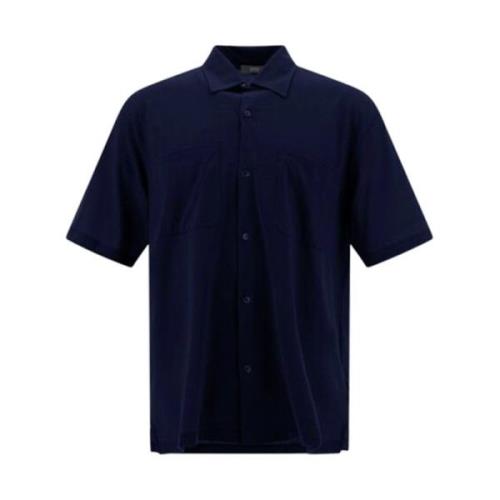 Jersey Crepe Shirt in Blauw Herno , Blue , Heren
