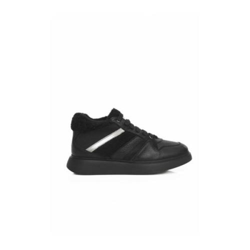 Zwarte Leren Platform Sneakers met Logo Cerruti 1881 , Black , Dames