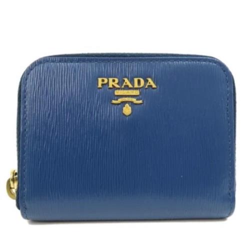 Pre-owned Leather wallets Prada Vintage , Blue , Dames