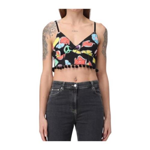 Zwarte Top voor Vrouwen Moschino , Multicolor , Dames