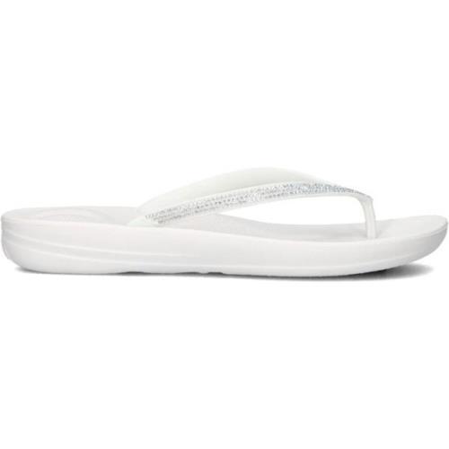 Witte Rubberen Slippers Fitflop , White , Dames