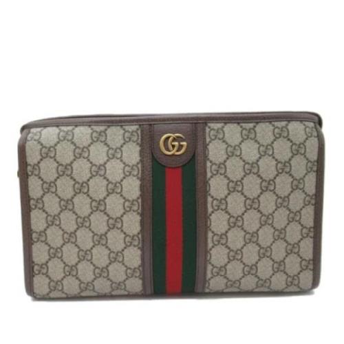 Pre-owned Fabric clutches Gucci Vintage , Beige , Dames