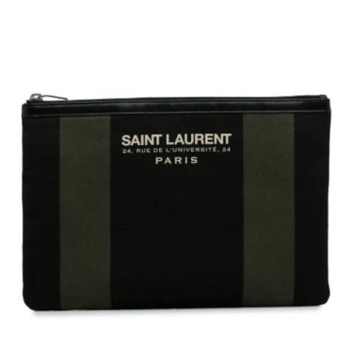 Pre-owned Canvas clutches Yves Saint Laurent Vintage , Black , Dames