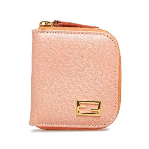 Pre-owned Leather wallets Fendi Vintage , Pink , Dames