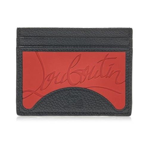 Zwarte Leren Portemonnee met Logodetail Christian Louboutin , Black , ...