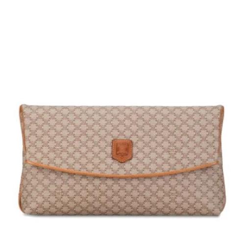 Pre-owned Fabric clutches Celine Vintage , Beige , Dames