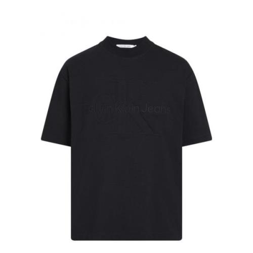 Zwart Ronde Hals T-Shirt Calvin Klein Jeans , Black , Heren