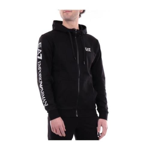 Zwarte Zip Sweatshirt Set Mannen Katoen Emporio Armani EA7 , Black , H...