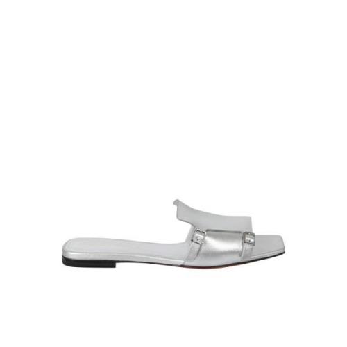 Stijlvolle leren slipper sandalen Santoni , Gray , Dames