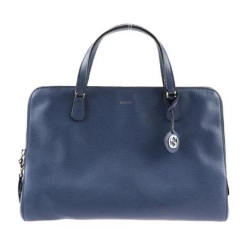 Pre-owned Leather handbags Gucci Vintage , Blue , Dames