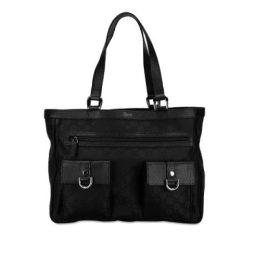 Pre-owned Canvas totes Gucci Vintage , Black , Dames