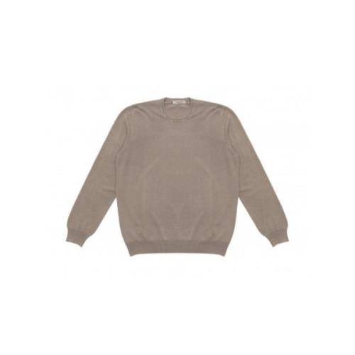 Geribbelde Crew Neck Sweater Bruin La Fileria , Gray , Heren