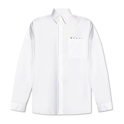 Katoenen shirt met zak Marni , White , Heren