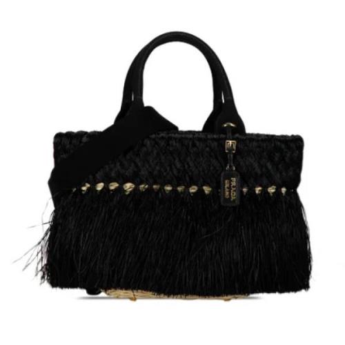 Pre-owned Raffia prada-bags Prada Vintage , Black , Dames