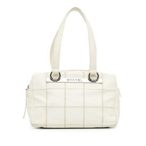 Pre-owned Leather chanel-bags Chanel Vintage , White , Dames