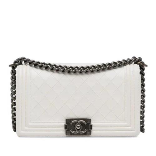 Pre-owned Leather chanel-bags Chanel Vintage , White , Dames