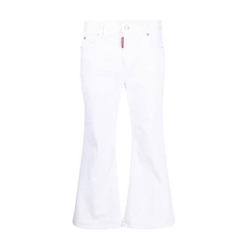 Witte Bull Cropped Jeans Dsquared2 , White , Dames