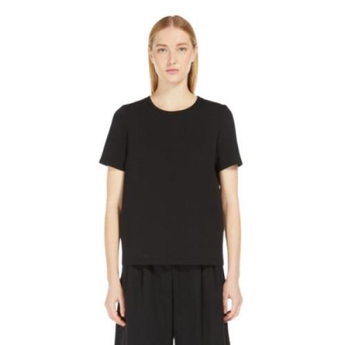 Katoenen Jersey T-shirt met Monogram Logo Max Mara , Black , Dames