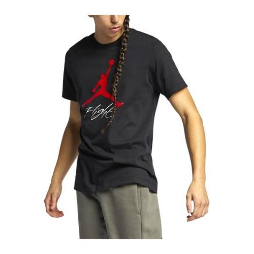 Flight Grafische Katoenen Jersey T-shirt Nike , Black , Heren