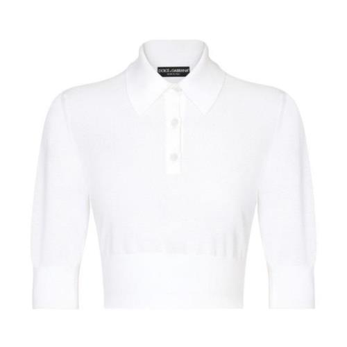 Witte Polo Cropped T-shirts en Polos Dolce & Gabbana , White , Dames