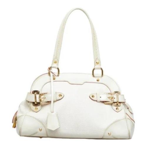 Pre-owned Leather louis-vuitton-bags Louis Vuitton Vintage , White , D...