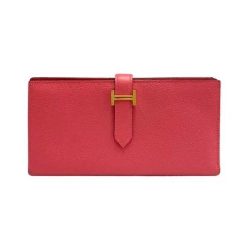 Pre-owned Leather wallets Hermès Vintage , Pink , Dames