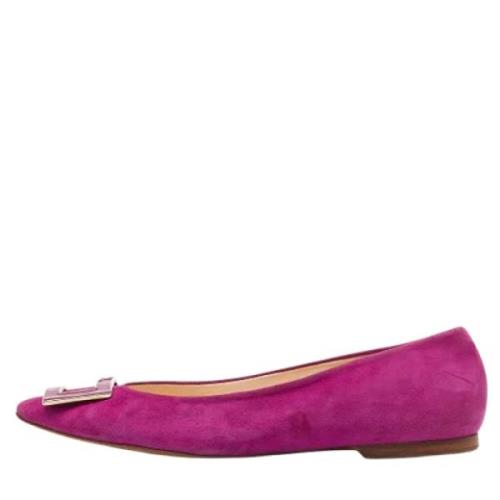 Pre-owned Suede flats Carolina Herrera Pre-owned , Pink , Dames