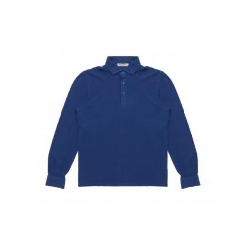 Lange mouwen shirt met 3 knopen La Fileria , Blue , Heren