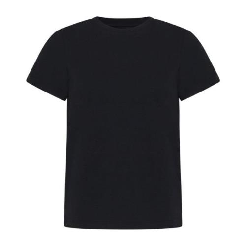 Zwart Crew Neck Katoenen T-shirt Khaite , Black , Dames