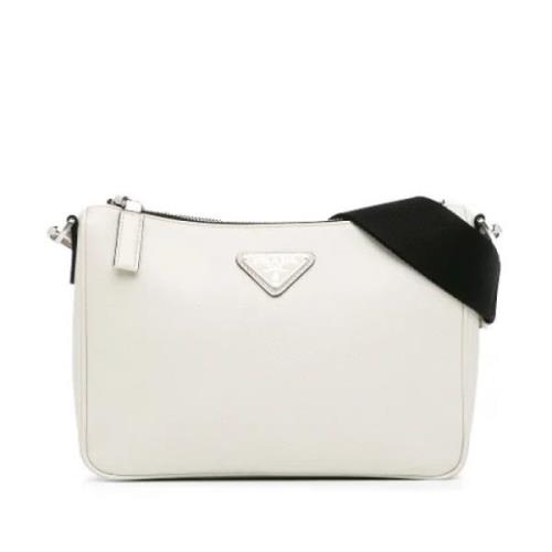 Pre-owned Leather shoulder-bags Prada Vintage , White , Dames