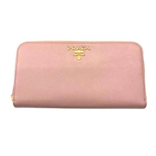 Pre-owned Leather wallets Prada Vintage , Pink , Dames