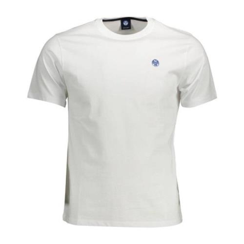 Witte Katoenen Ronde Hals Tee North Sails , White , Heren