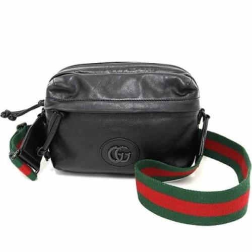 Pre-owned Leather shoulder-bags Gucci Vintage , Black , Dames