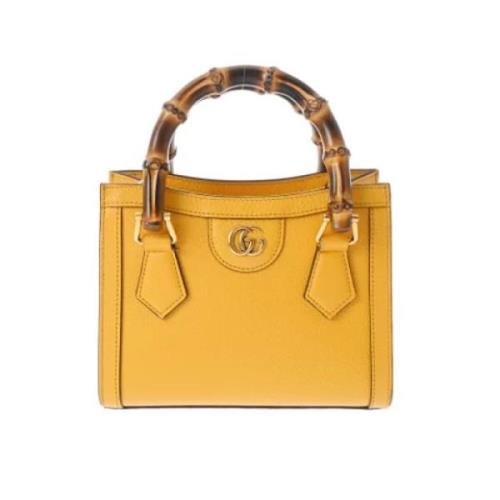 Pre-owned Leather totes Gucci Vintage , Yellow , Dames
