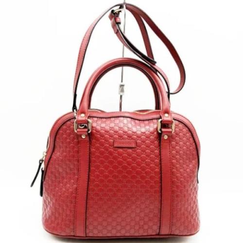 Pre-owned Leather handbags Gucci Vintage , Red , Dames