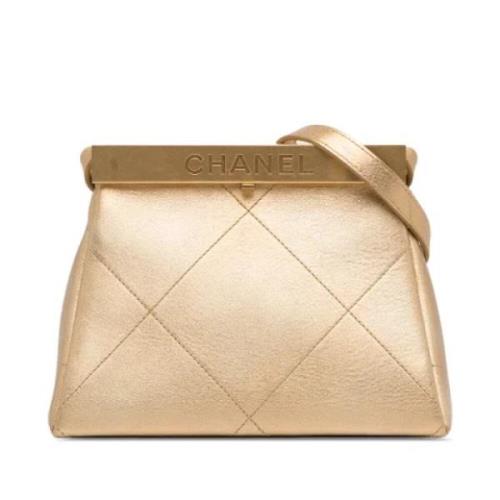 Pre-owned Leather chanel-bags Chanel Vintage , Yellow , Dames